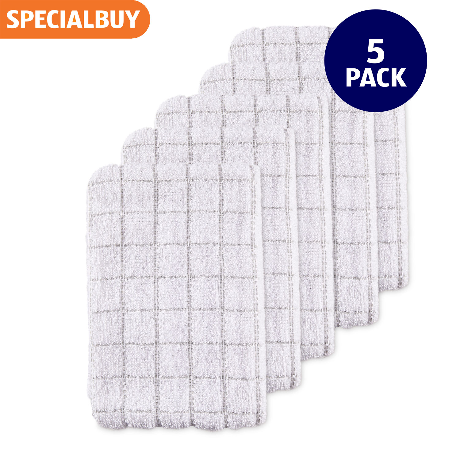 Kirkton House Terry Tea Towel - Grey 5 Pack